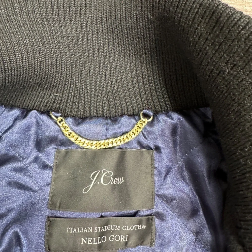 J.Crew Women's Sz 24 Italian Stadium Cloth By Nello Gori Wool Blend Coat Black